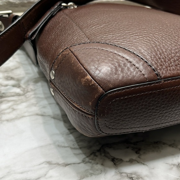 Coach Vintage Brown Pebbled Leather Crossbody Shoulder Bag Sling in GUC - Picture 8 of 16